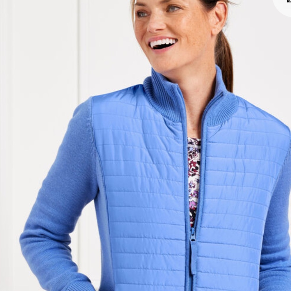 Talbots COOLMAX® QUILTED SWEATER JACKET